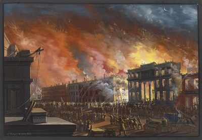 View of the Great Fire in New York, 1835, 1837 by Nicolino Calyo